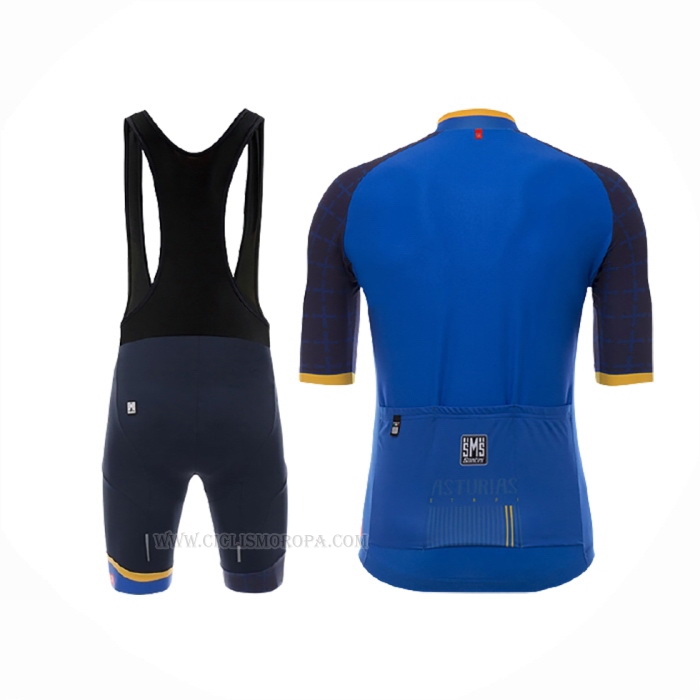 2017 Ropa Ciclismo Asturias Vuelta Espana Azul Mangas Corta y Culotte Corto